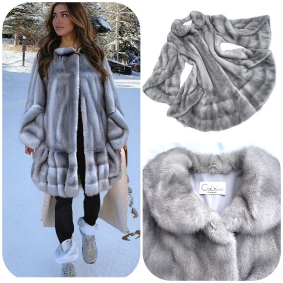 Cionili 1976 Silverblue Iris mink Mint condition Coat $7000 - Picture 9 of 16